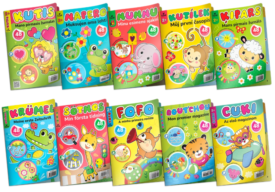 Napero and sister magazines' covers in different European countries